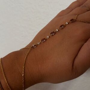 Unique Gold & Zultanite Hand Chain Bracelet